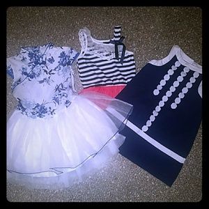 Navy blue and white dress bundle